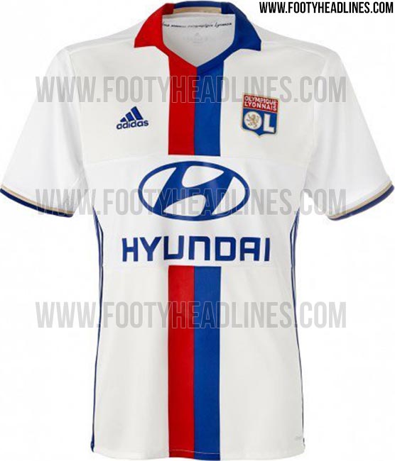 Le maillot domicile de l'OL 2016-17 Adidas