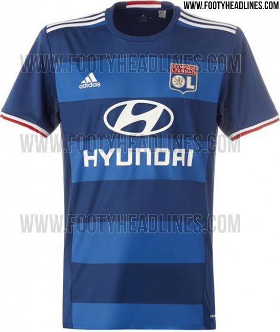 Le maillot extérieur de l'OL 2016-17 Adidas