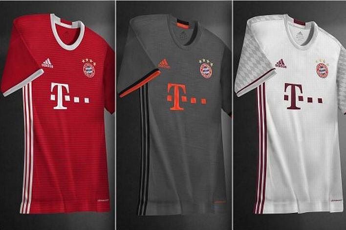 Maillots domicile, away et Third Bayern Munich 2016-17