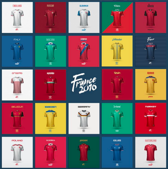 Les maillots de l'Euro 2016 version Emilio Sansolini