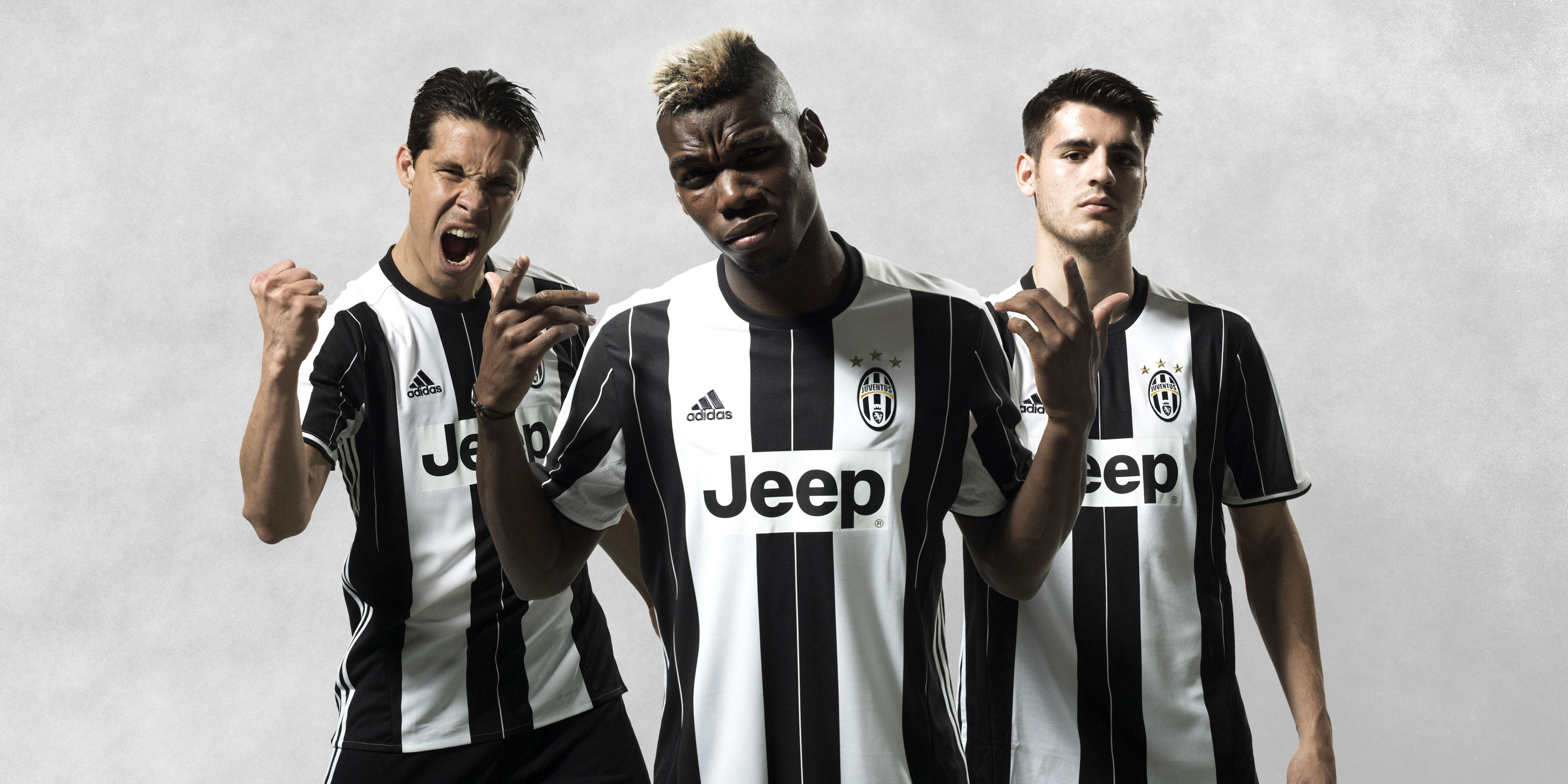 Hernanes, Pogba et Morata avec leur nouveau maillot