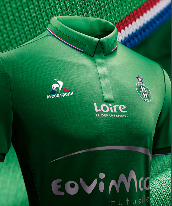 Le maillot domicile de l'ASSE 2016-17 Le Coq Sportif