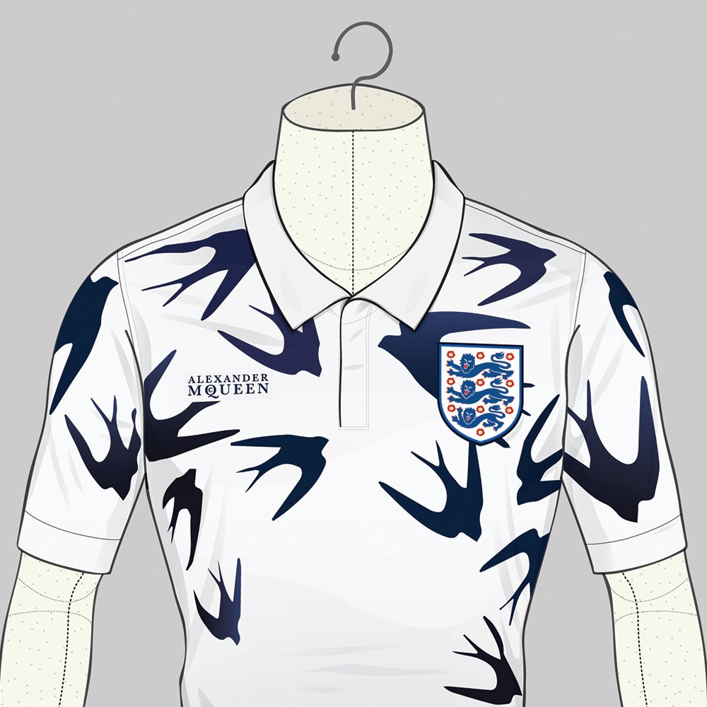 Le maillot de l'Angleterre version Alexander McQueen 