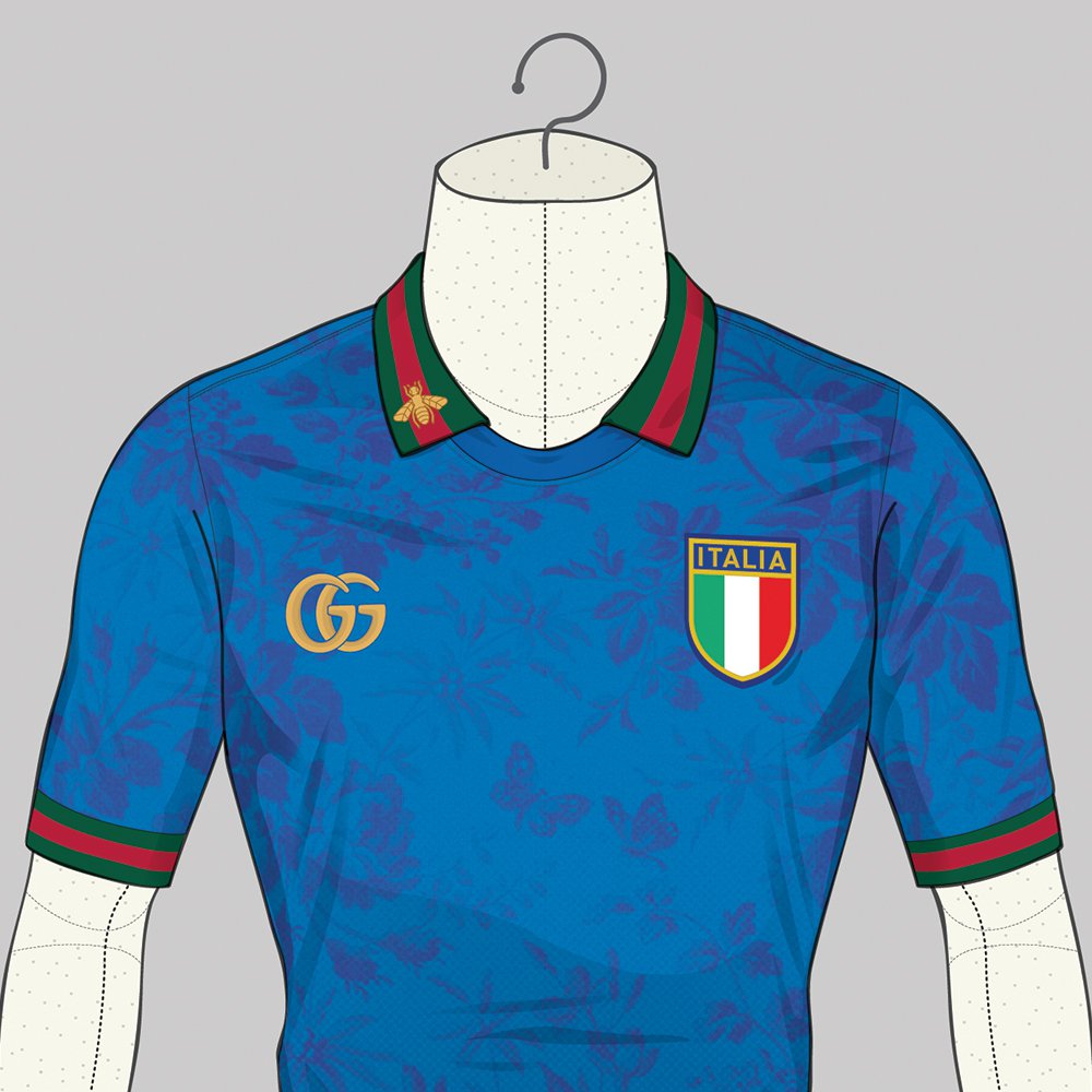 Le maillot de l'Italie version Gucci