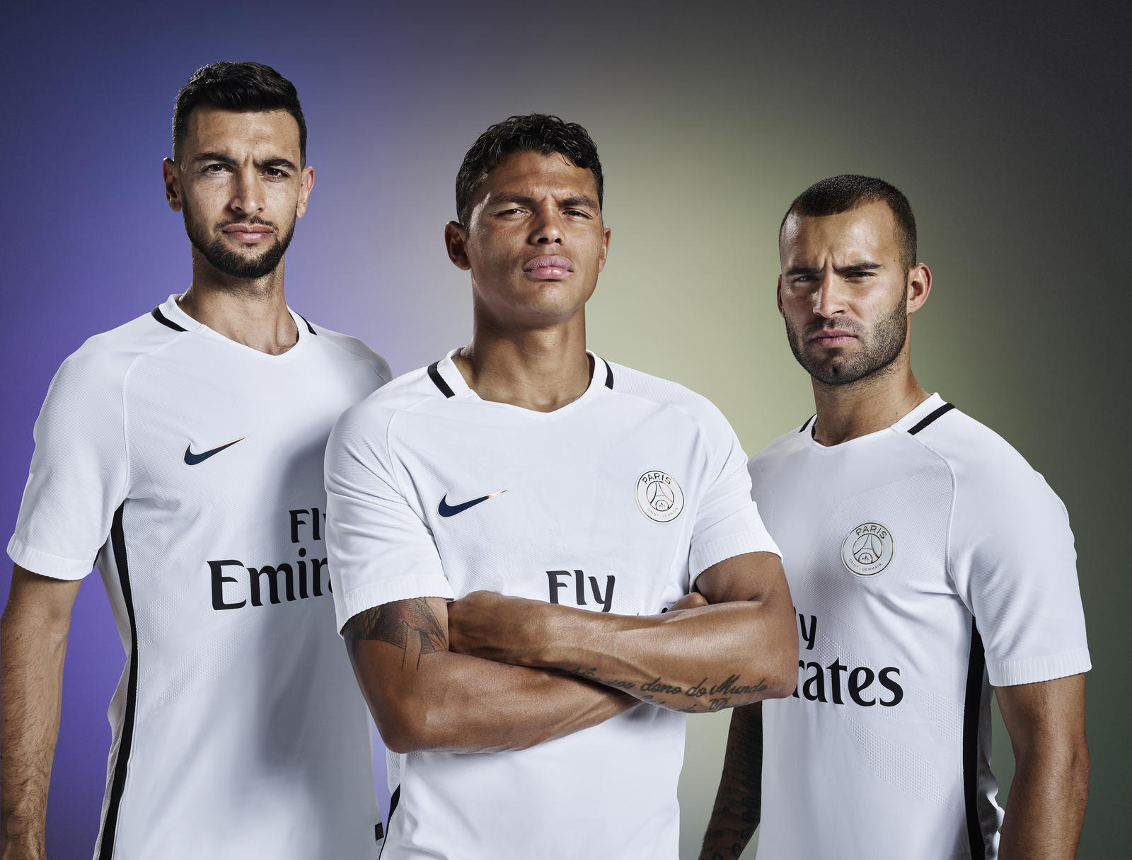 Pastore, Thiago Silva et Jesé avec leur nouveau maillot third