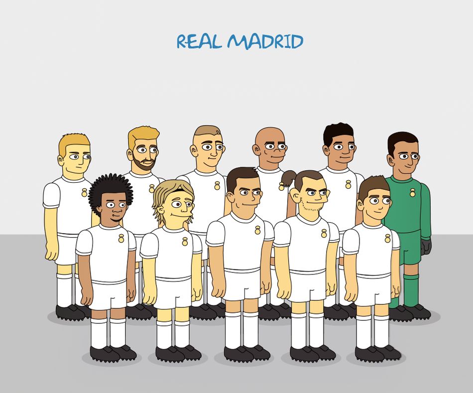 Maillot domicile Real Madrid revisité par les Simpson