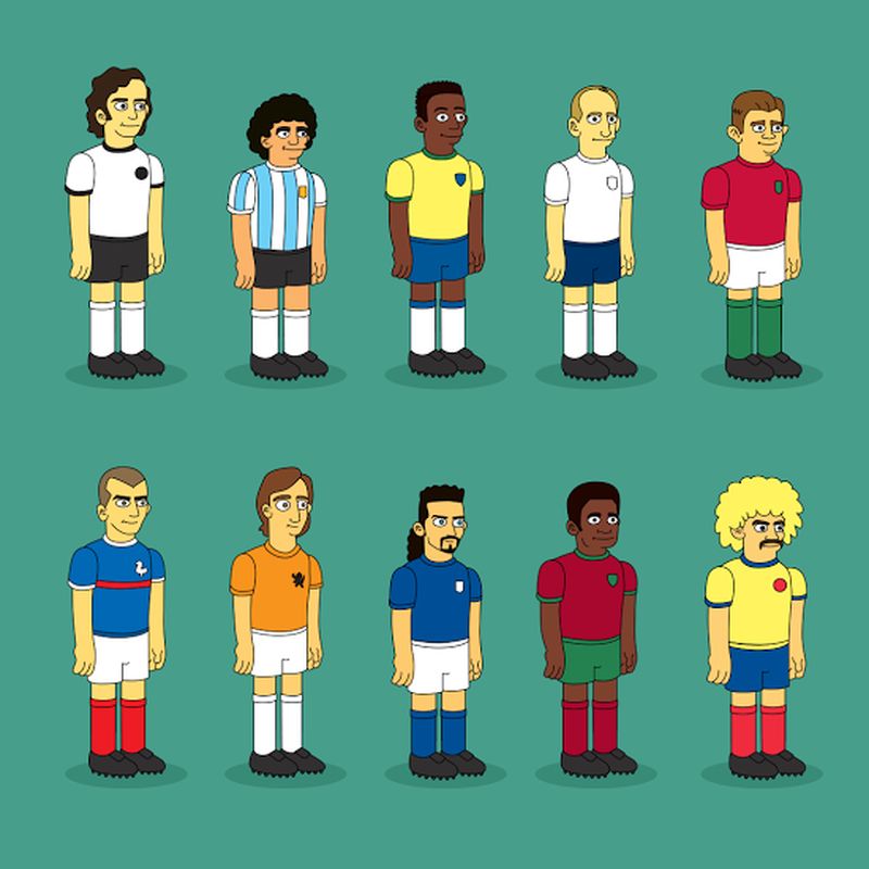 Stars du foot en version Simpson