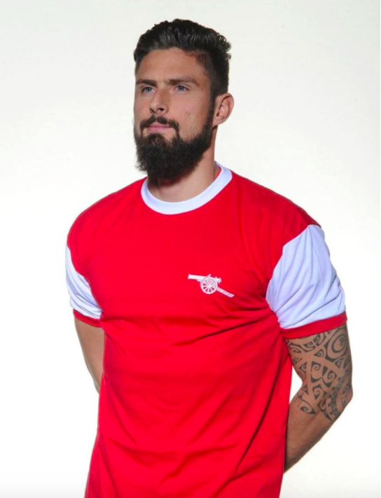 Giroud et le maillot d'Arsenal 1971